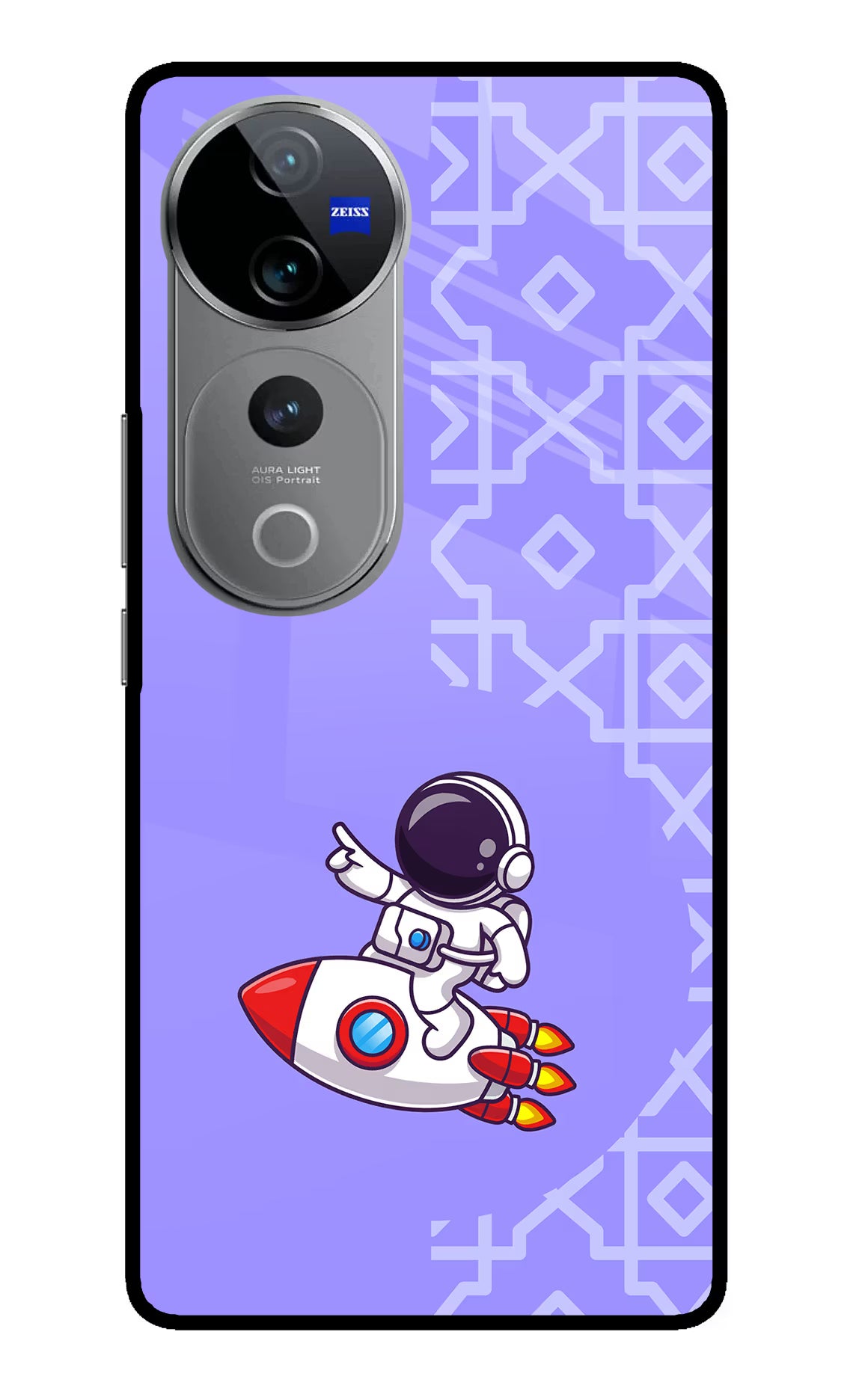 Cute Astronaut Vivo V40 Pro 5G Glass Case Back Cover by Casekaro