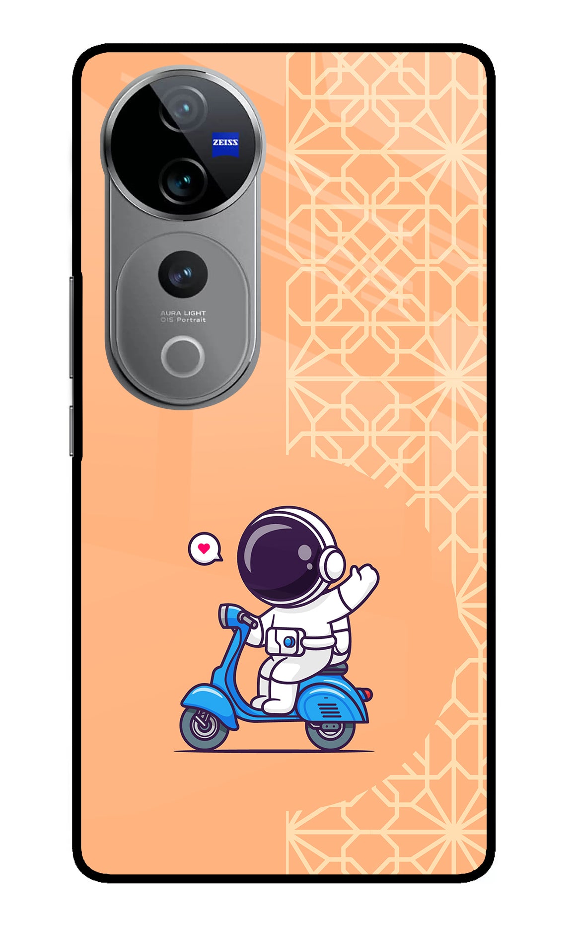 Cute Astronaut Riding Vivo V40 Pro 5G Glass Case