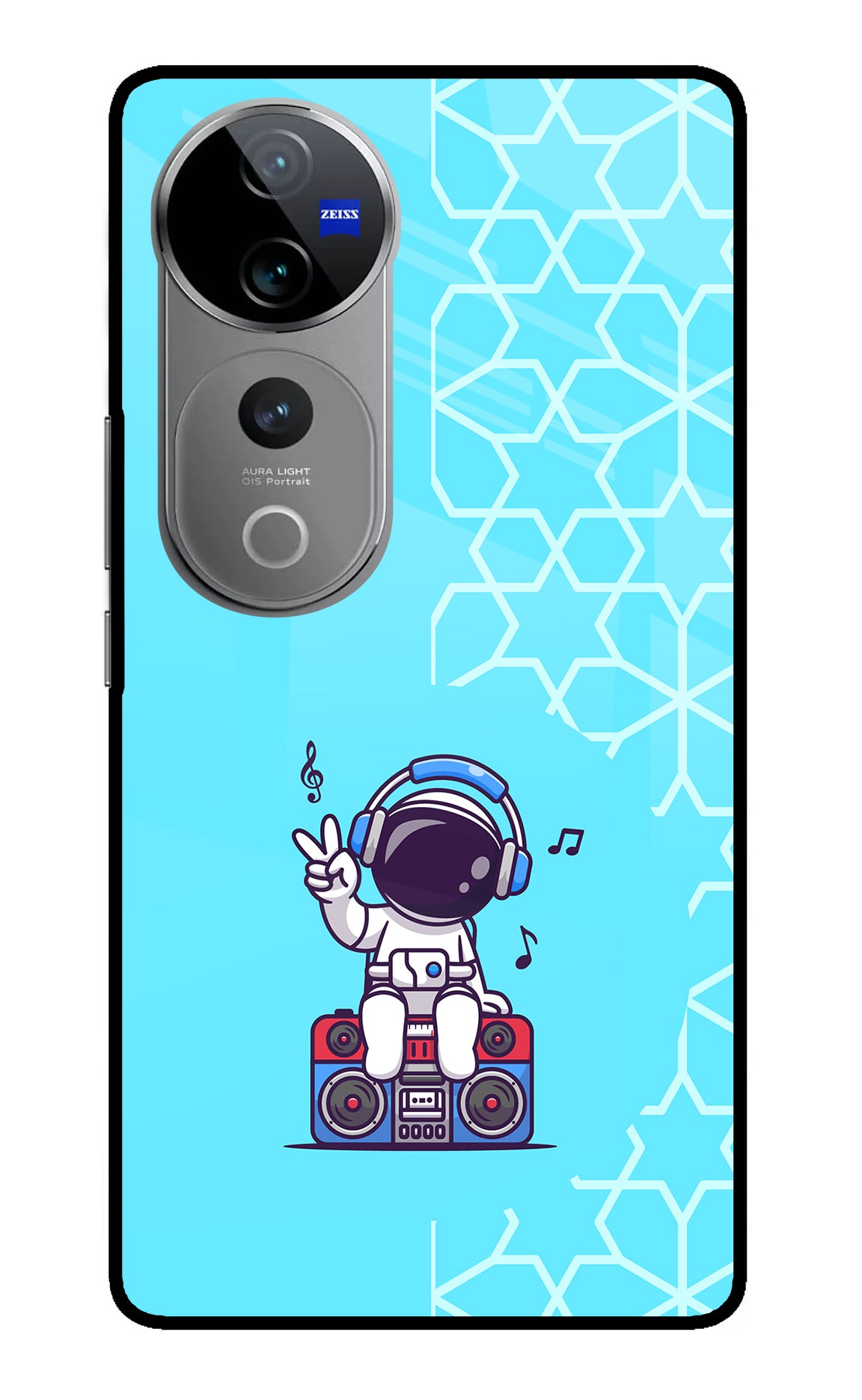 Cute Astronaut Chilling Vivo V40 Pro 5G Glass Case