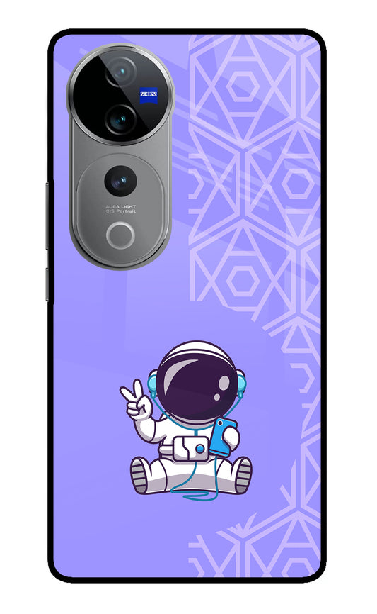 Cute Astronaut Chilling Vivo V40 Pro 5G Glass Case