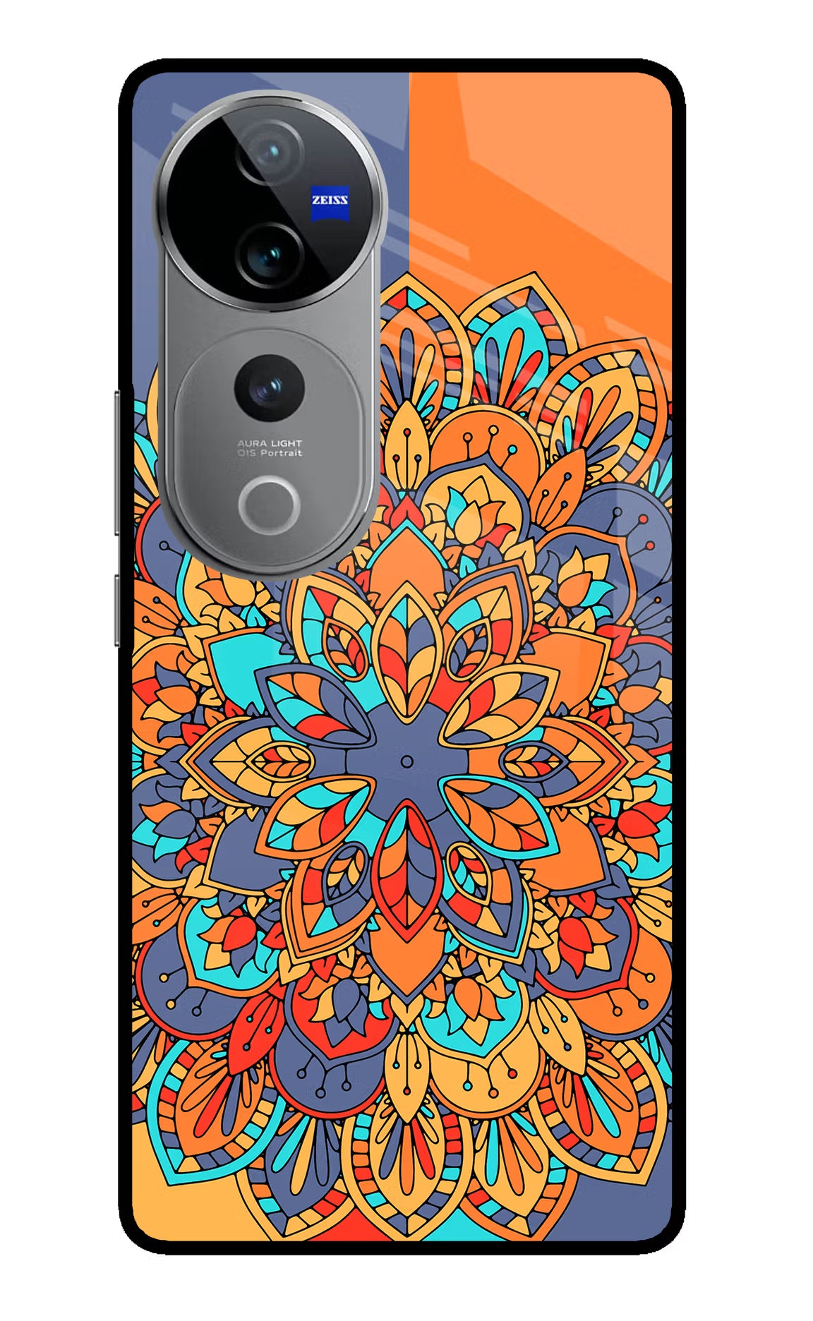 Color Mandala Vivo V40 Pro 5G Glass Case Back Cover by Casekaro