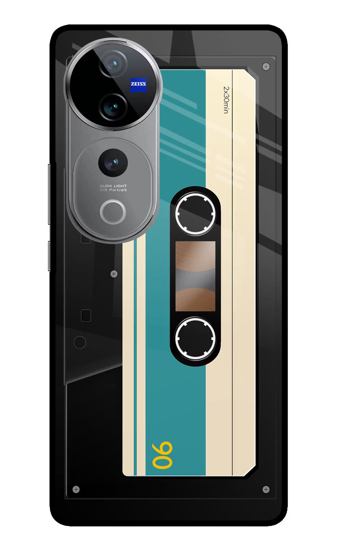 Cassette Vivo V40 Pro 5G Glass Case Back Cover by Casekaro