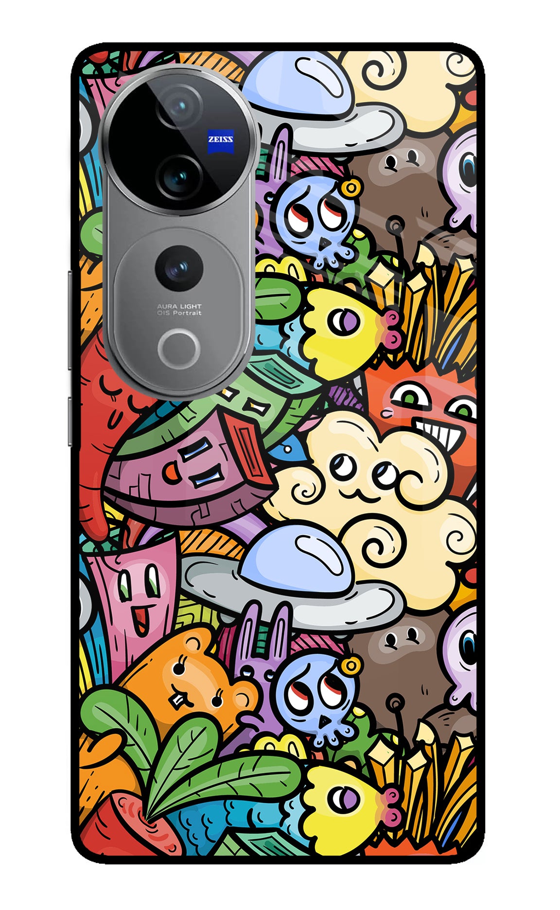 Veggie Doodle Vivo V40 Pro 5G Glass Case