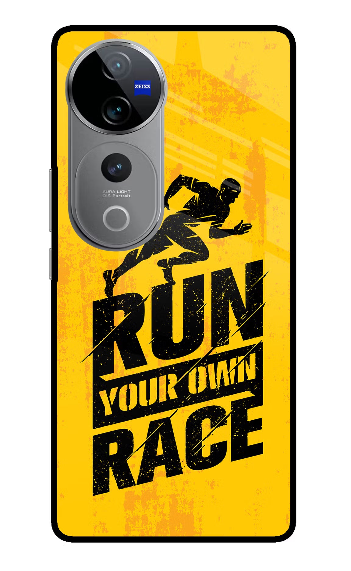 Run Your Own Race Vivo V40 Pro 5G Glass Case Back Cover by Casekaro