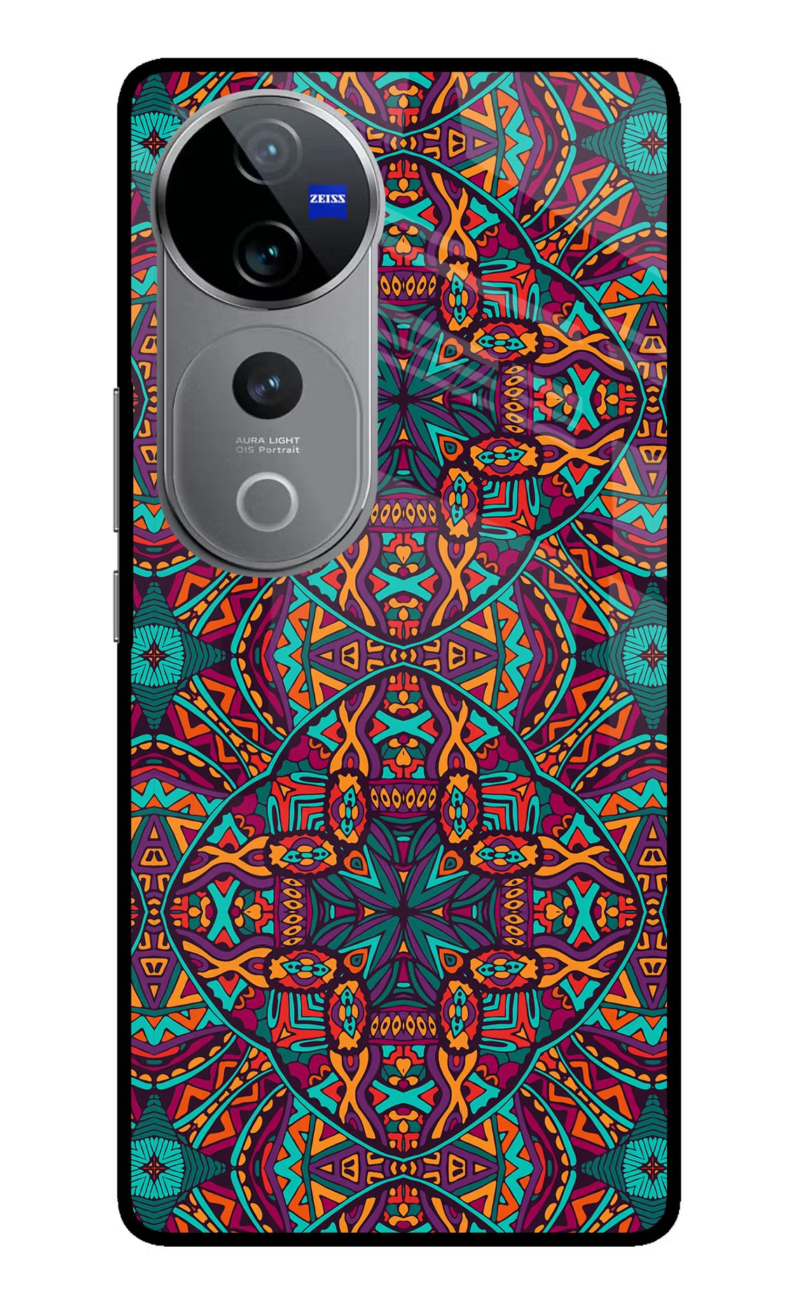 Colour Mandala Vivo V40 Pro 5G Glass Case Back Cover by Casekaro