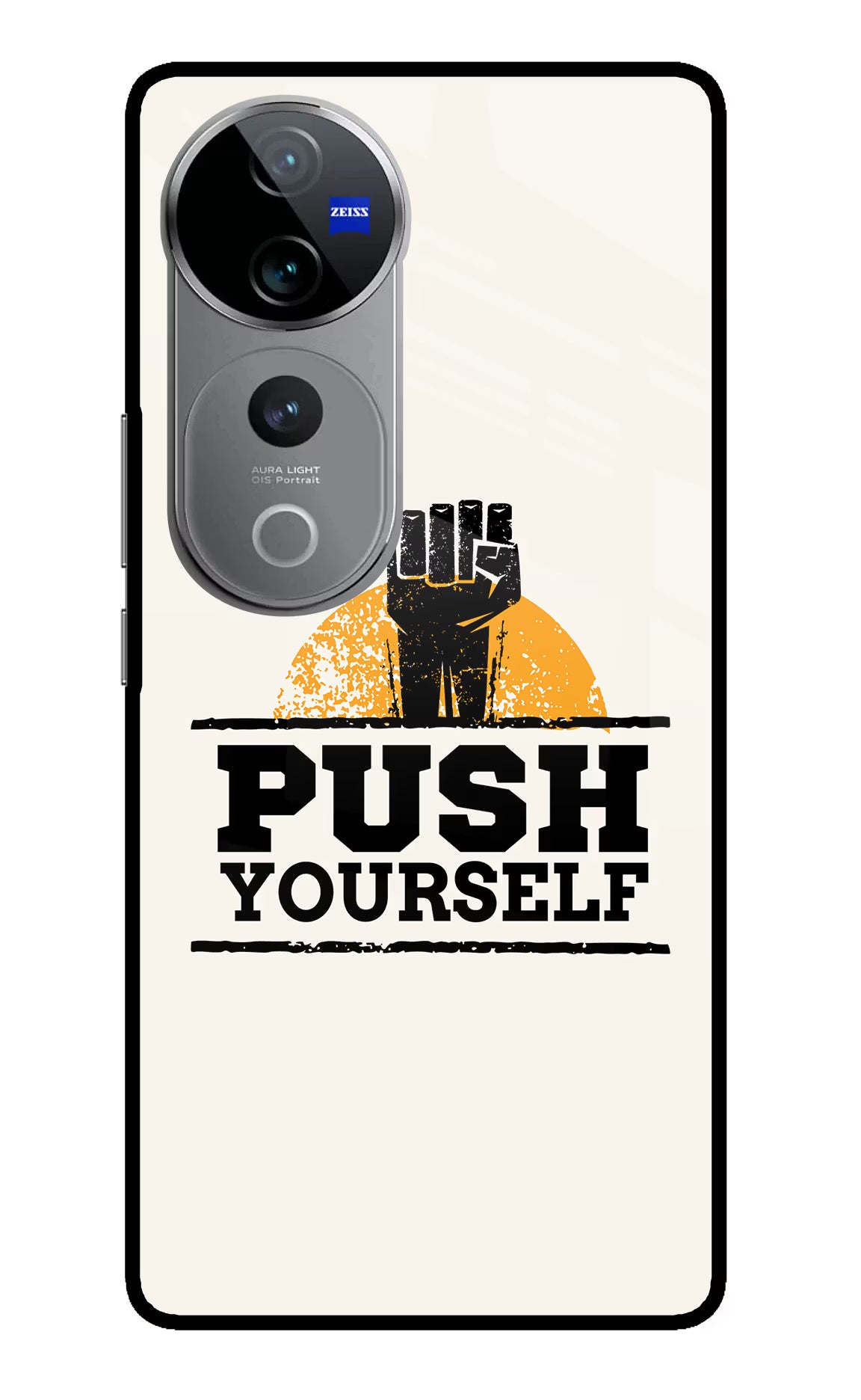 Push Yourself Vivo V40 Pro 5G Glass Case Back Cover by Casekaro