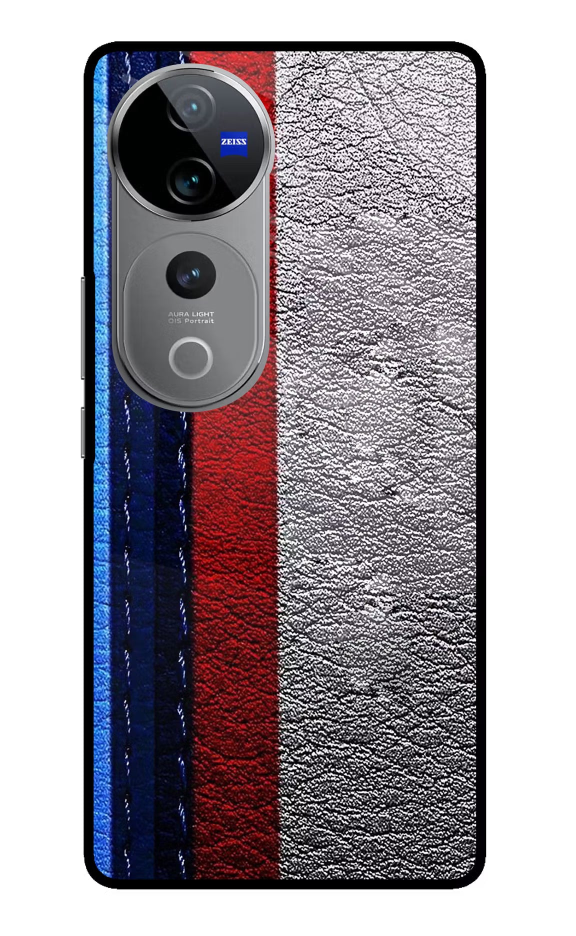 BMW Stripes Vivo V40 Pro 5G Glass Case Back Cover by Casekaro