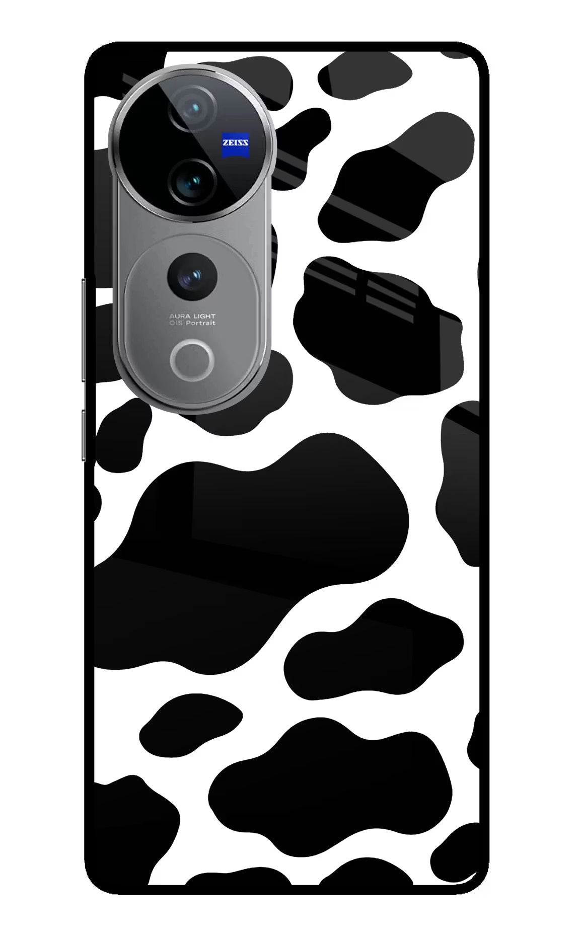 Cow Spots Vivo V40 Pro 5G Glass Case Back Cover by Casekaro