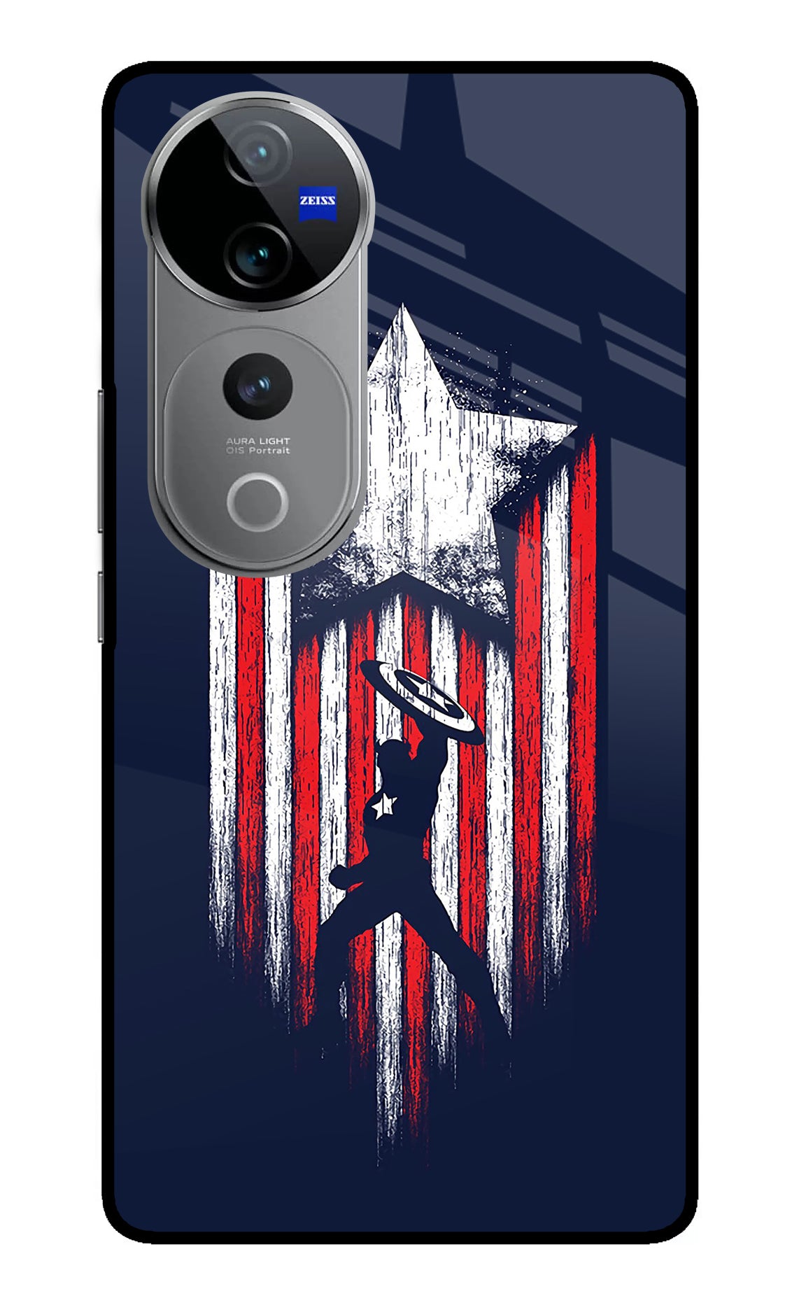 Captain America Marvel Art Vivo V40 Pro 5G Glass Case