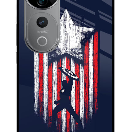 Captain America Marvel Art Vivo V40 Pro 5G Glass Case
