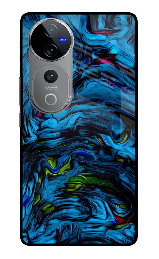 Dark Blue Abstract Vivo V40 Pro 5G Glass Case