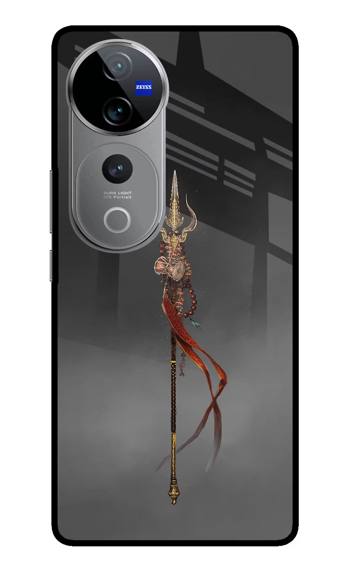 Shiv Trishul Vivo V40 Pro 5G Glass Case Back Cover by Casekaro