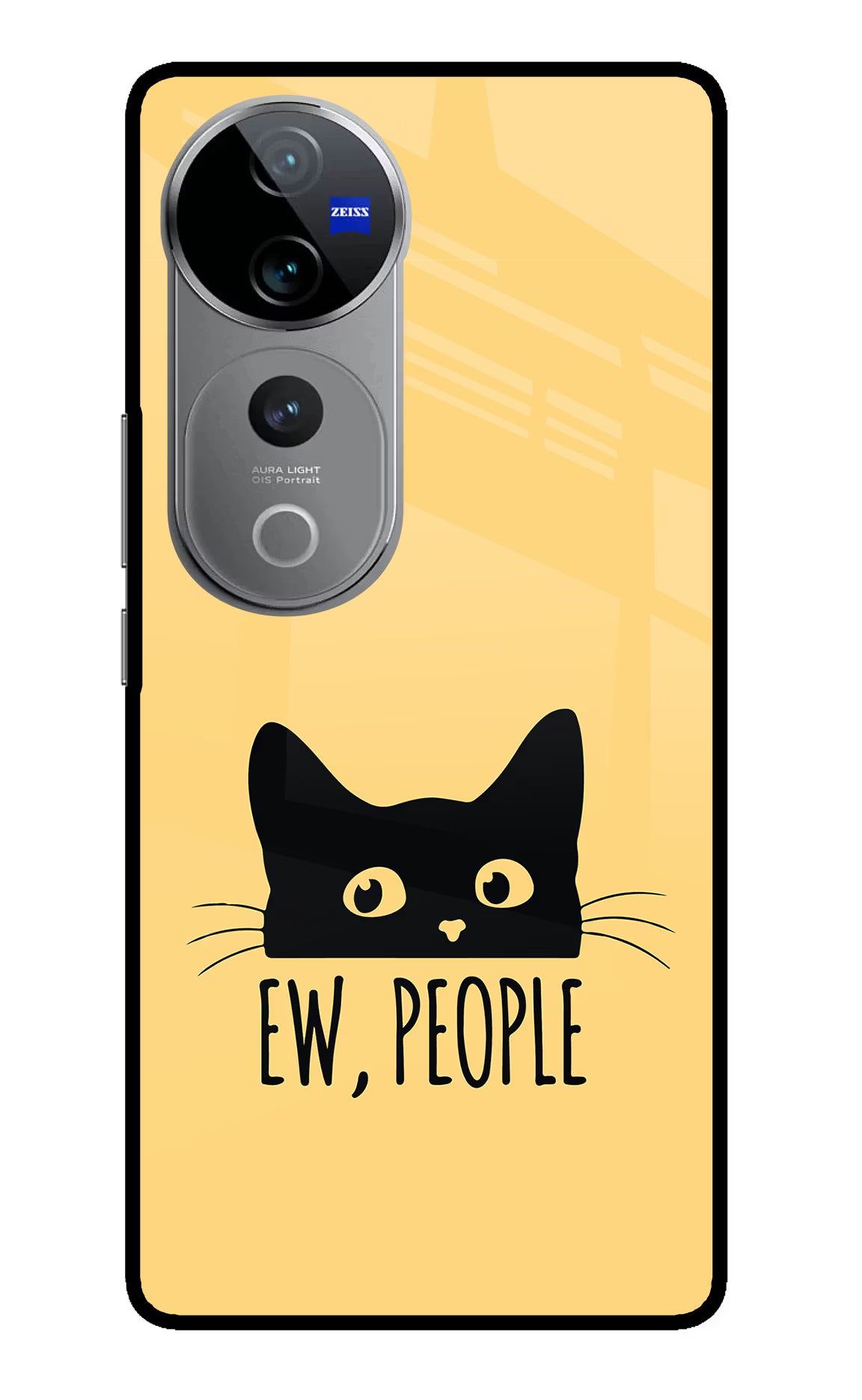 Ew People Catitude Vivo V40 Pro 5G Glass Case Back Cover by Casekaro
