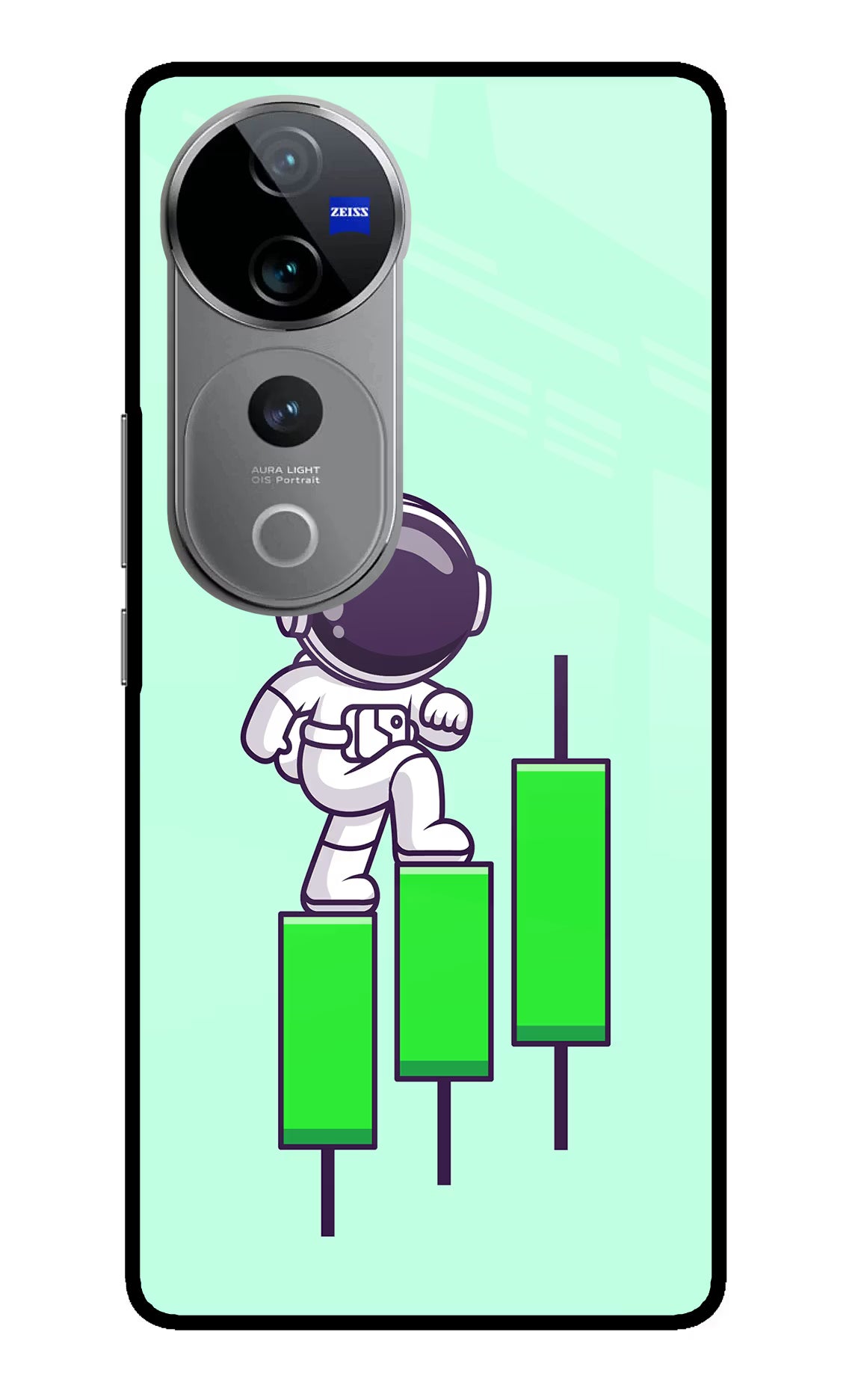 Astronaut Trader Vivo V40 Pro 5G Glass Case Back Cover by Casekaro