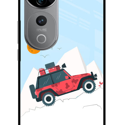 Mountain Trail Beast Vivo V40 Pro 5G Glass Case Back Cover by Casekaro