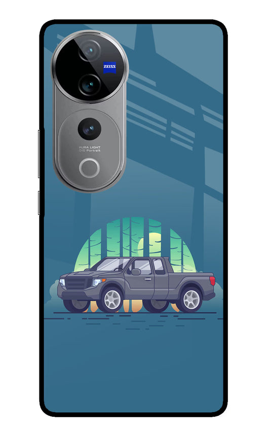 Retro Garage Vibe Vivo V40 Pro 5G Glass Case