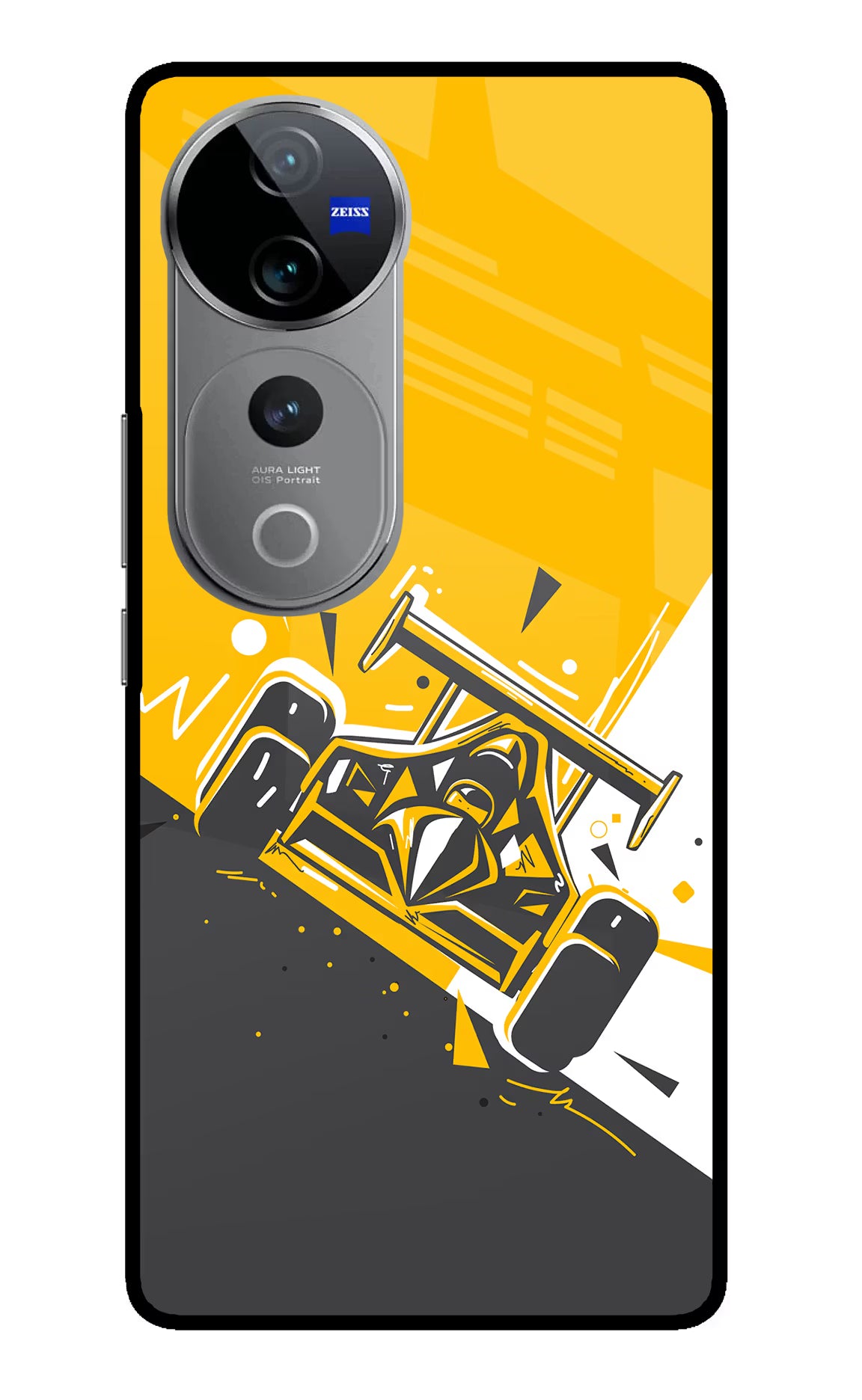 Track King Vivo V40 Pro 5G Glass Case Back Cover by Casekaro