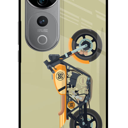 Vertical Speedster Vivo V40 Pro 5G Glass Case Back Cover by Casekaro