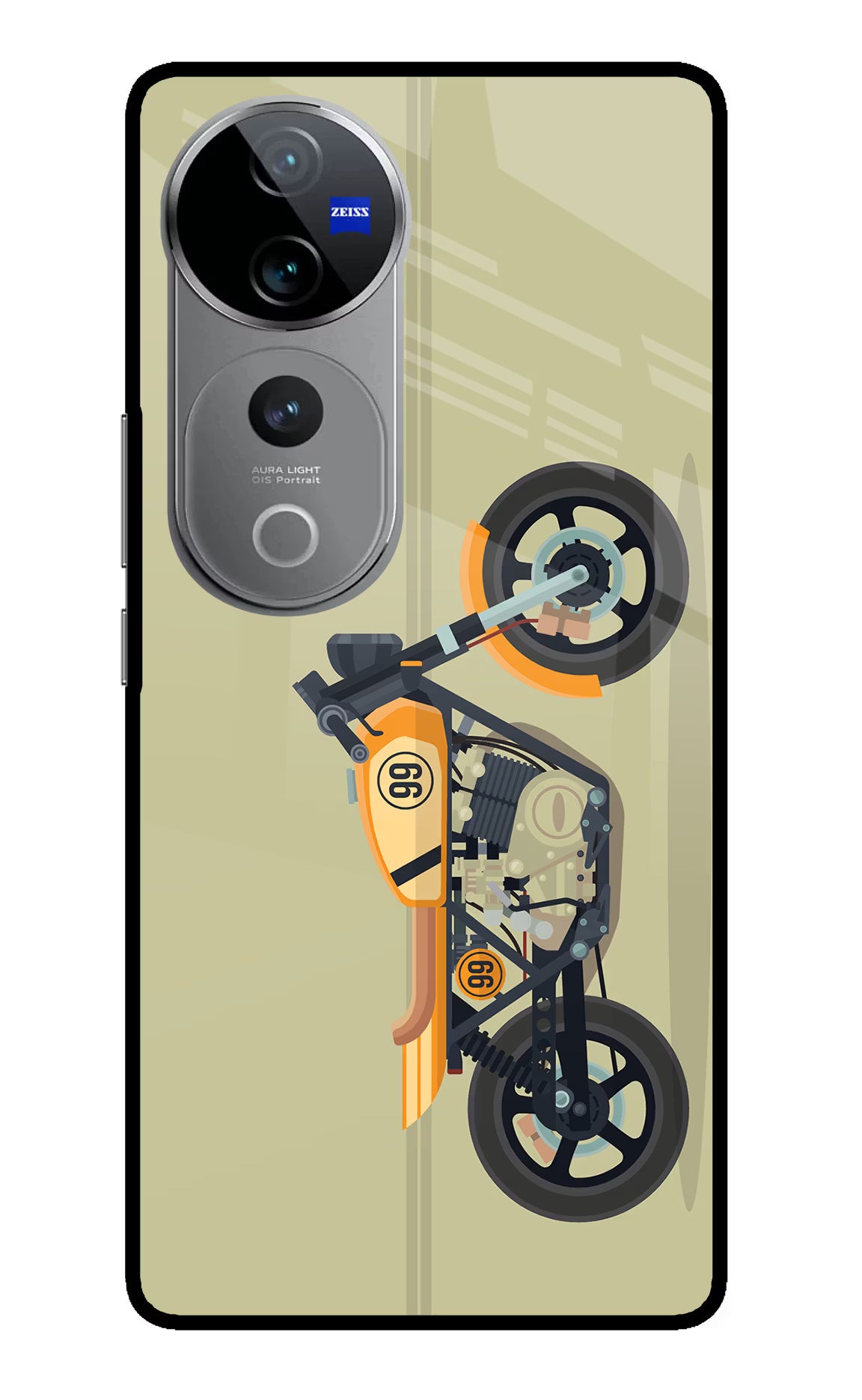 Vertical Speedster Vivo V40 Pro 5G Glass Case Back Cover by Casekaro