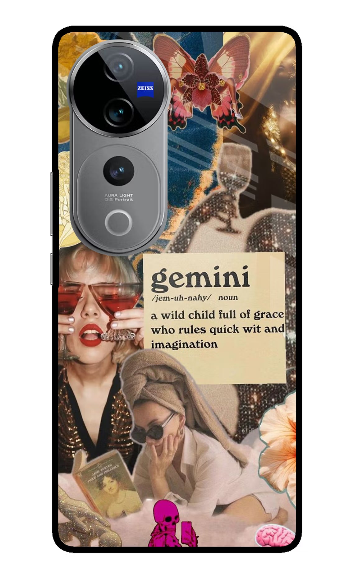 Gemini Zodiac Vivo V40 Pro 5G Glass Case Back Cover by Casekaro