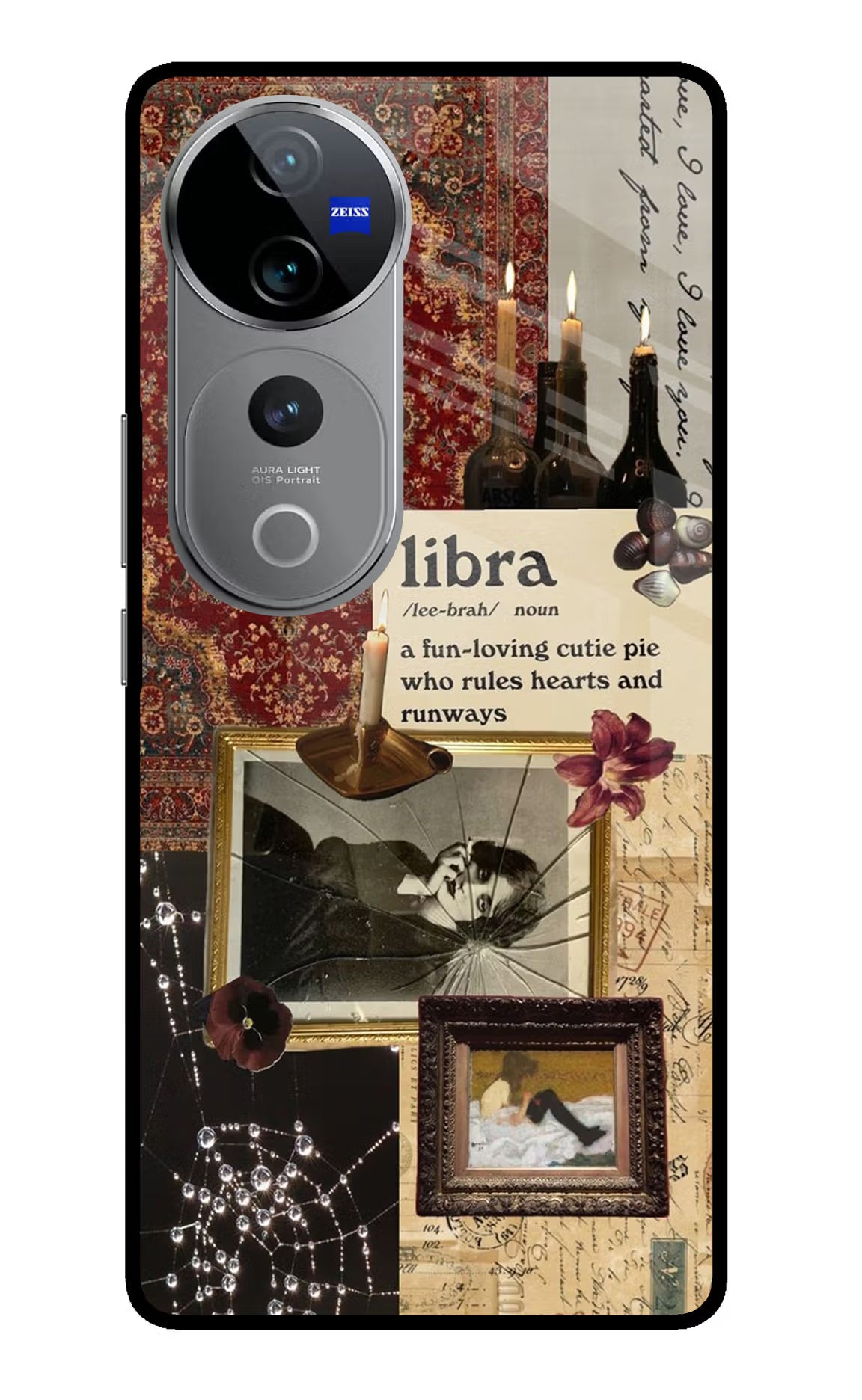 Libra Zodiac Vivo V40 Pro 5G Glass Case Back Cover by Casekaro
