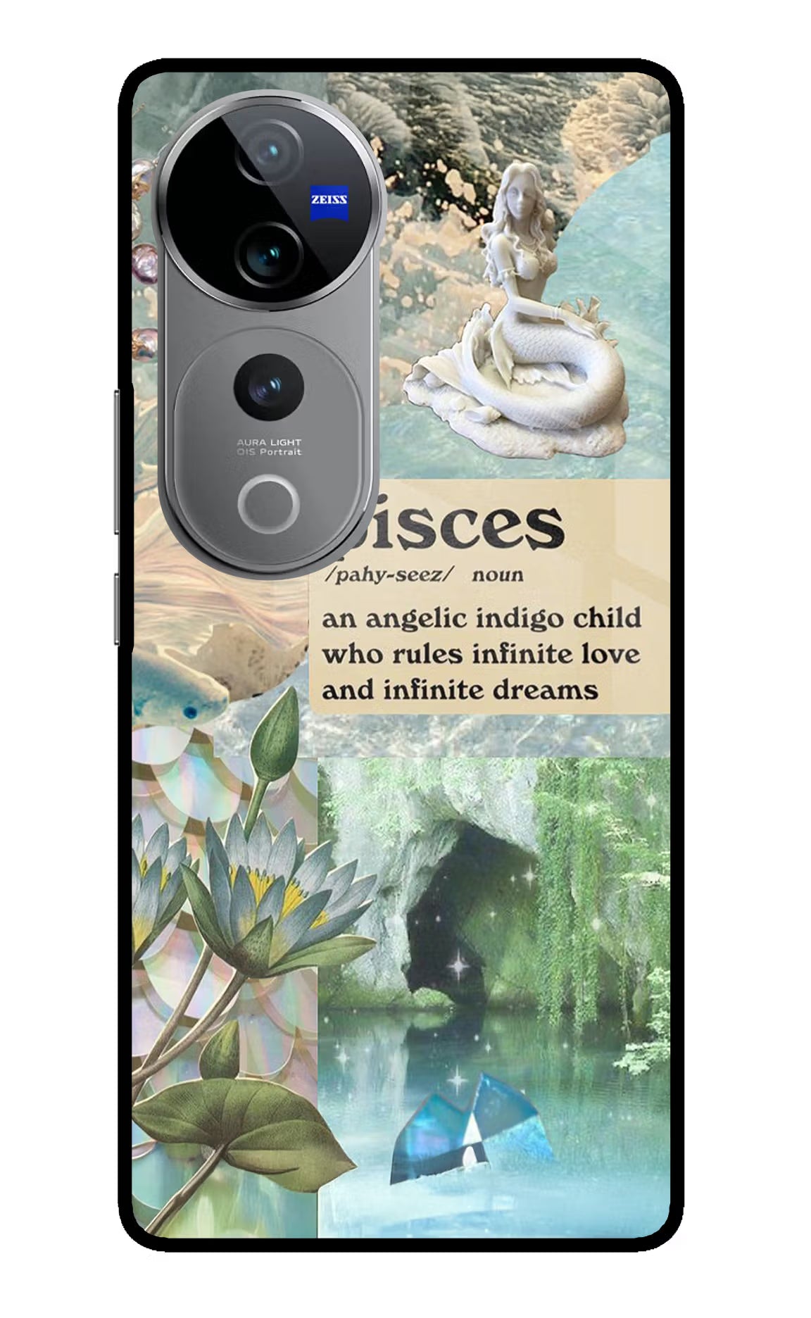 Pisces Zodiac Vivo V40 Pro 5G Glass Case Back Cover by Casekaro