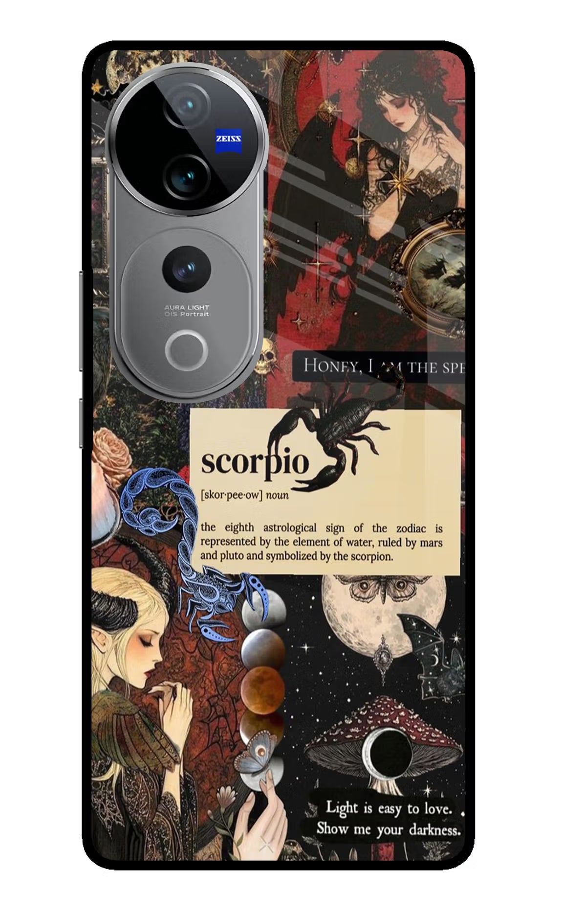 Scorpio Zodiac Vivo V40 Pro 5G Glass Case Back Cover by Casekaro