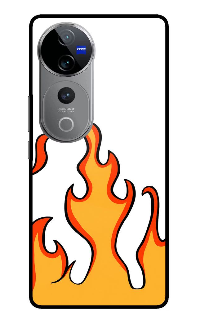 Fired Up – White Vivo V40 Pro 5G Glass Case