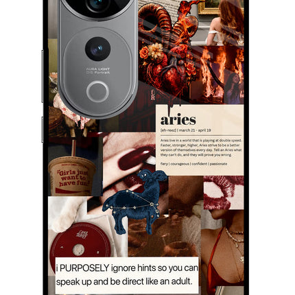 Zodiac Aries Vivo V40 Pro 5G Glass Case