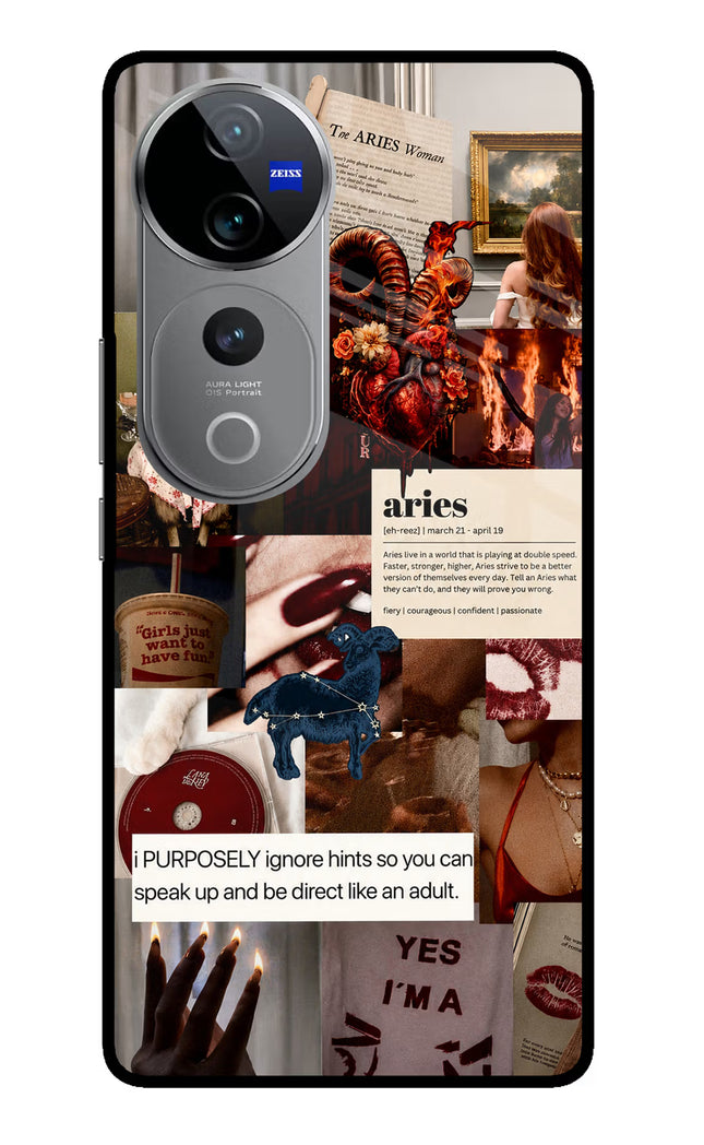 Zodiac Aries Vivo V40 Pro 5G Glass Case
