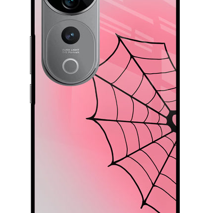 Pink Web Vivo V40 Pro 5G Glass Case