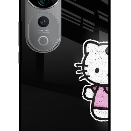 Kitty Charm Vivo V40 Pro 5G Glass Case