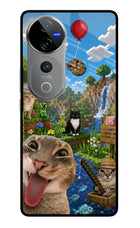 Minecraft Cat Chaos Vivo V40 Pro 5G Glass Case