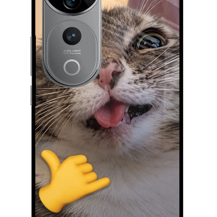 Silly Cat Call Vivo V40 Pro 5G Glass Case