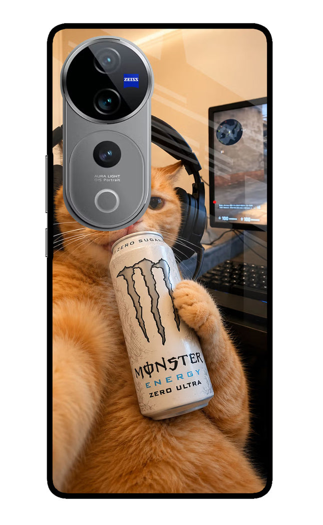 Gamer Cat Energy Vivo V40 Pro 5G Glass Case