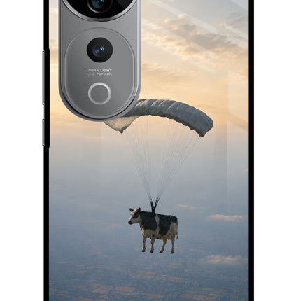 Skydiving Cow Vivo V40 Pro 5G Glass Case