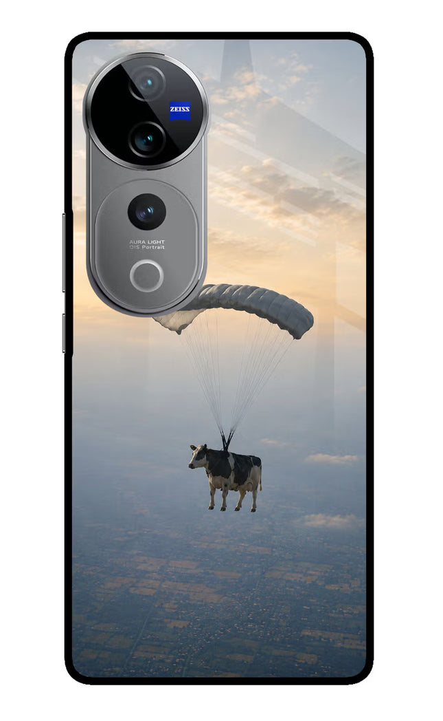 Skydiving Cow Vivo V40 Pro 5G Glass Case