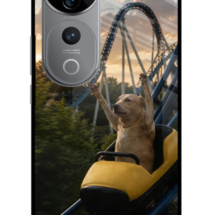 Rollercoaster Dog Vivo V40 Pro 5G Glass Case