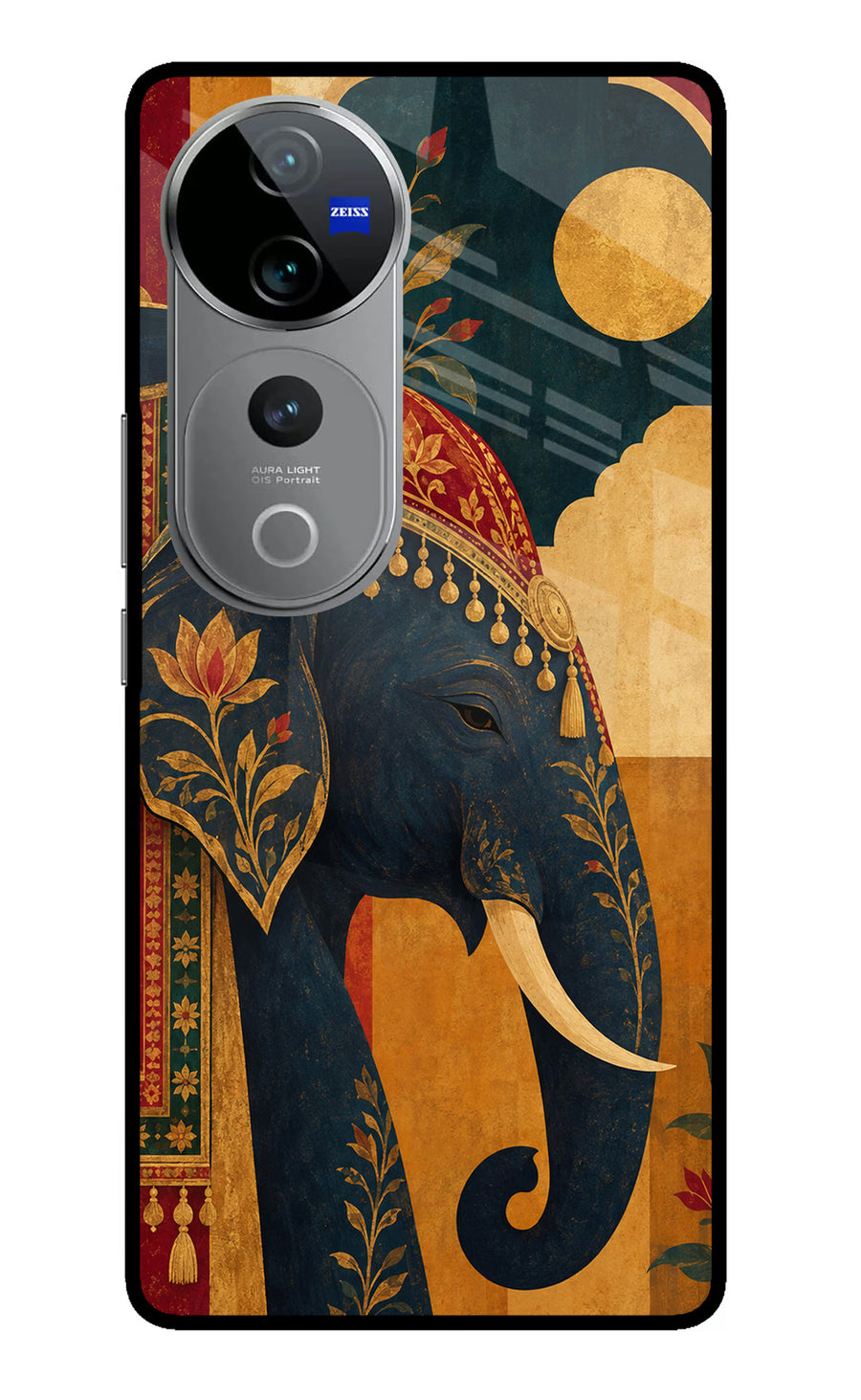 Royal Elephant Vivo V40 Pro 5G Back Cover, Glass case
