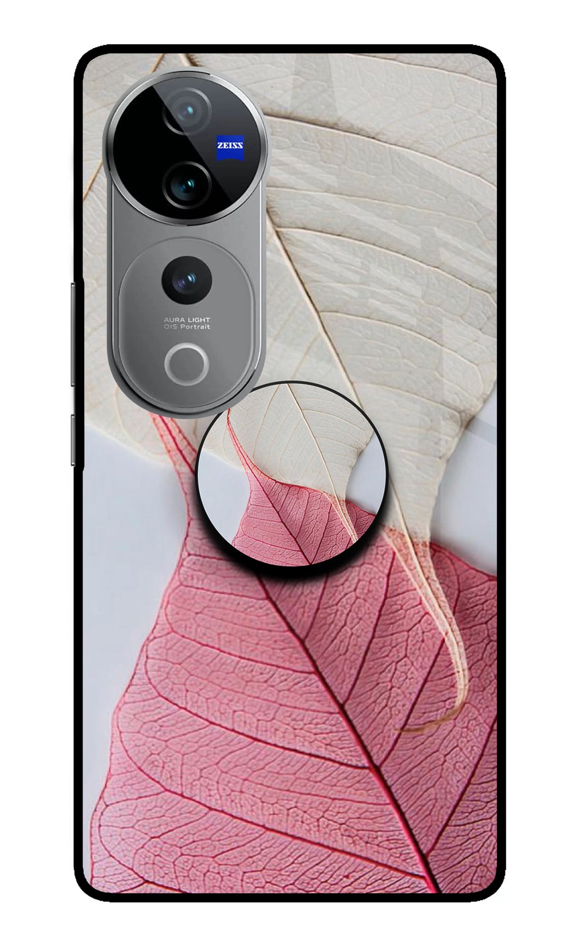 White Pink Leaf Vivo V40 Pro 5G Pop Case