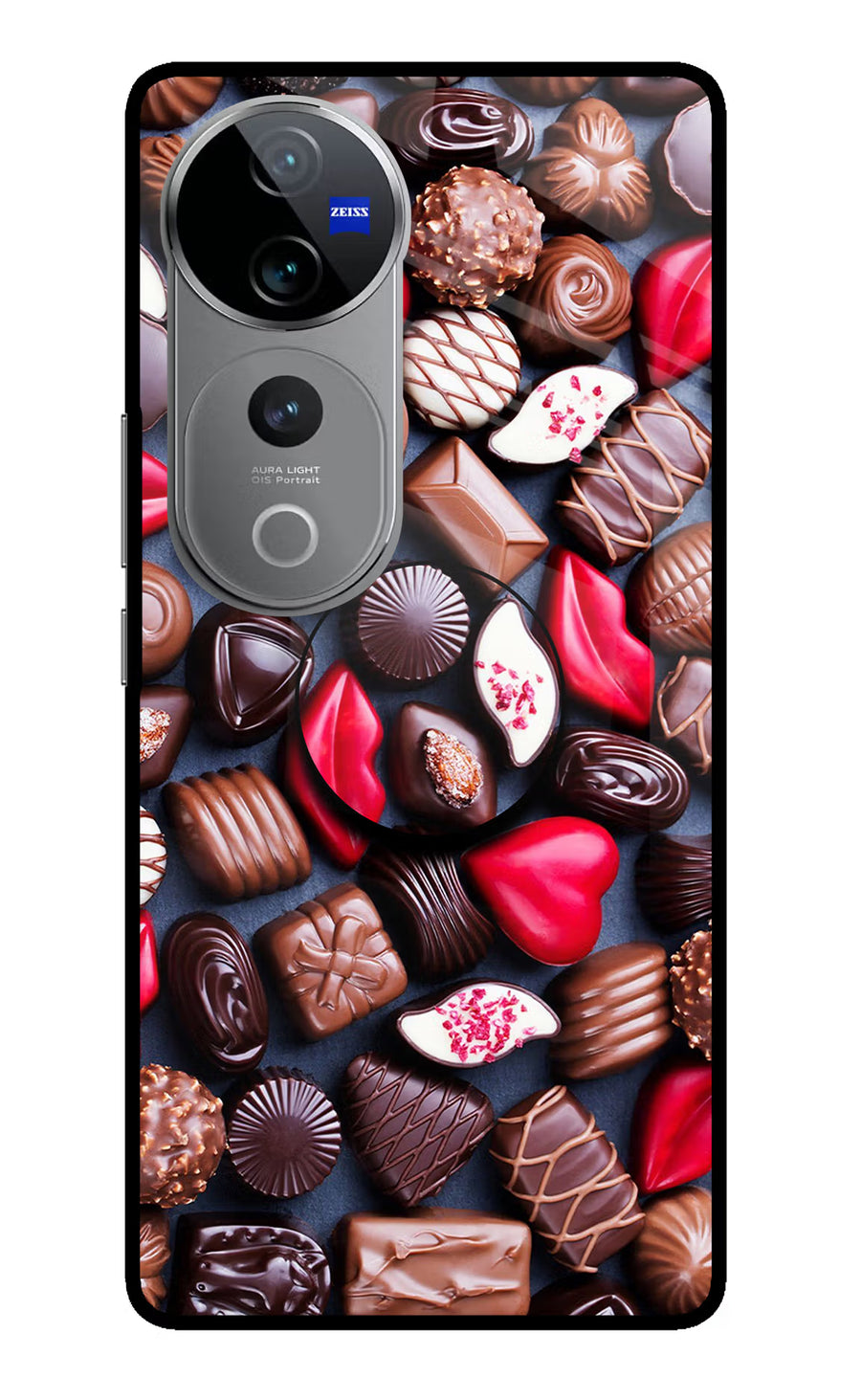 Chocolates Vivo V40 Pro 5G Pop Case, Glass case