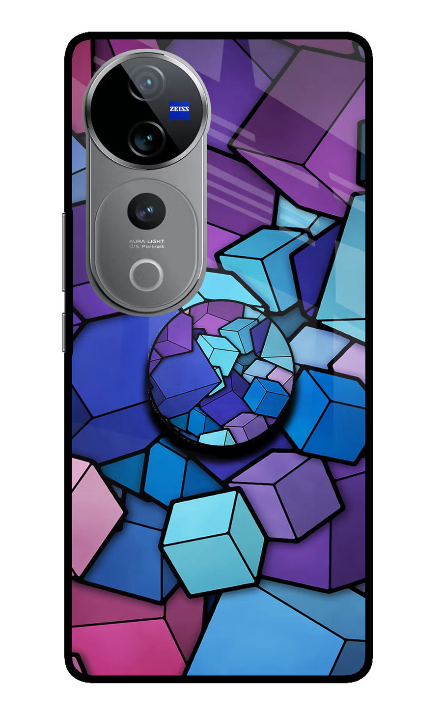 Cubic Abstract Vivo V40 Pro 5G Pop Case, Glass case