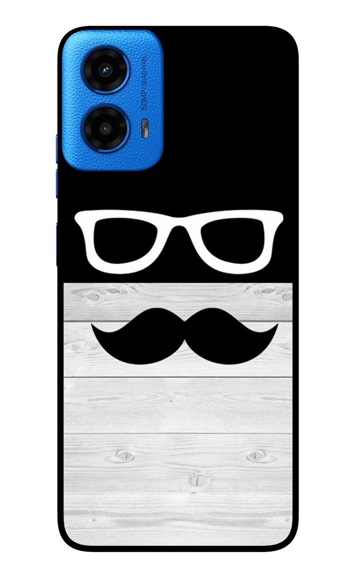 Mustache Moto G45 Glass Case Back Cover by Casekaro