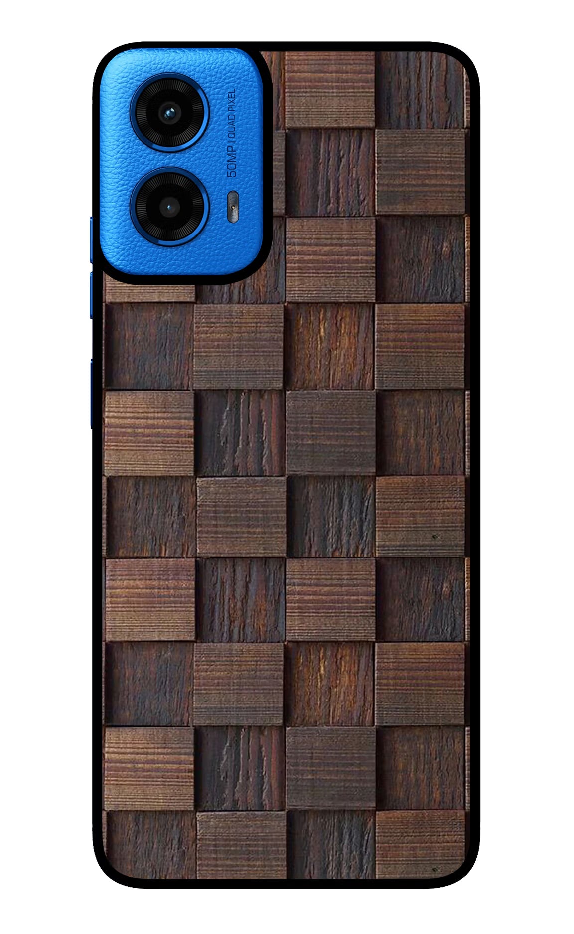 Wooden Cube Design Moto G45 Glass Case