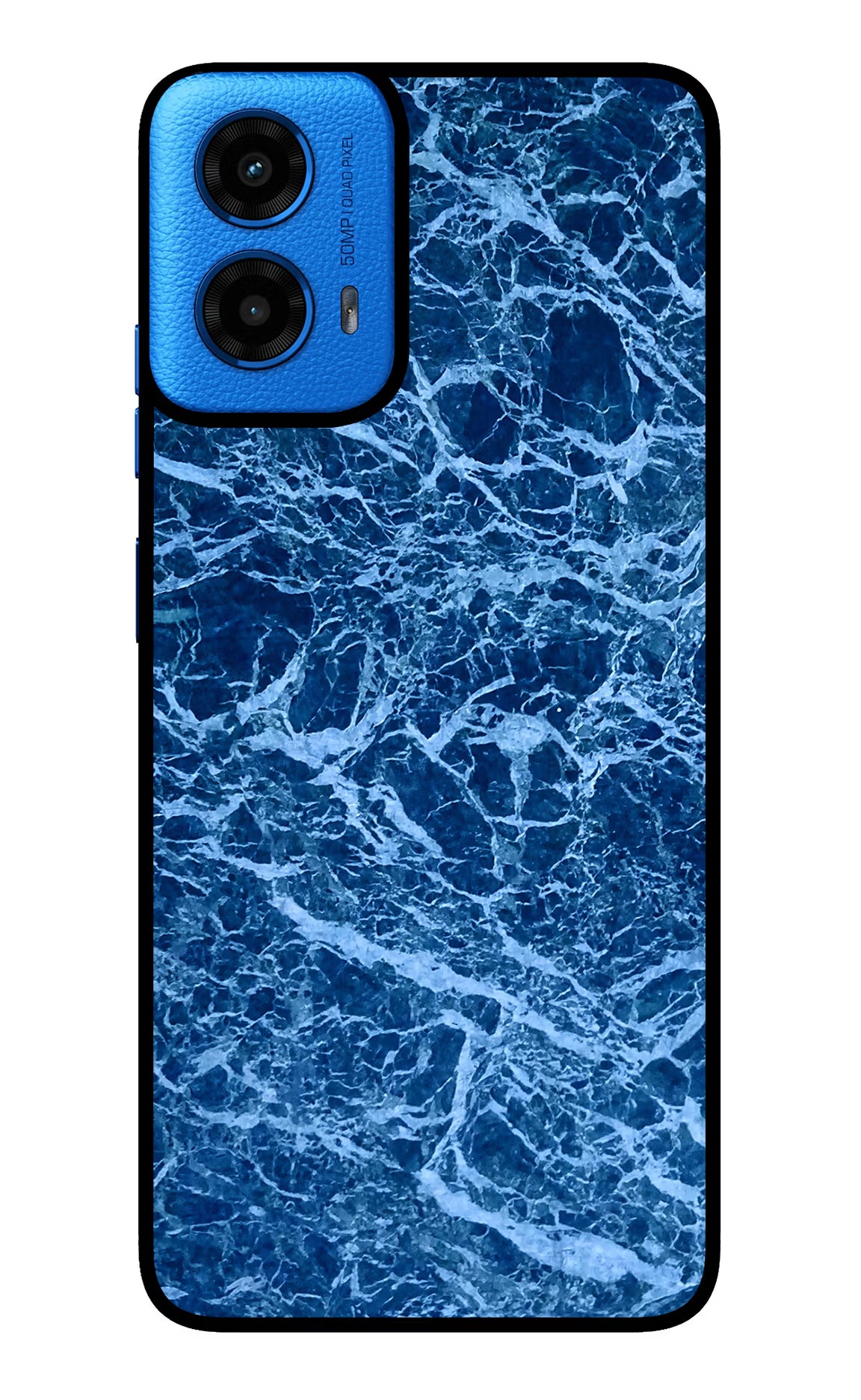Blue Marble Moto G45 Glass Case Back Cover by Casekaro
