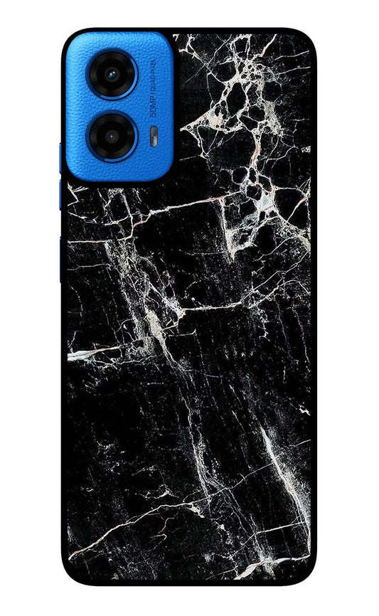 Black Marble Texture Moto G45 Glass Case