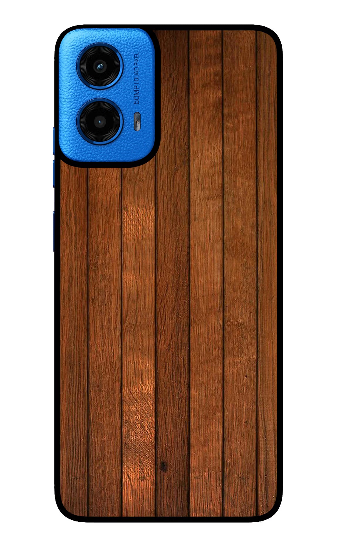 Wooden Artwork Bands Moto G45 Glass Case Back Cover by Casekaro