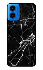 Black Marble Pattern Moto G45 Glass Case
