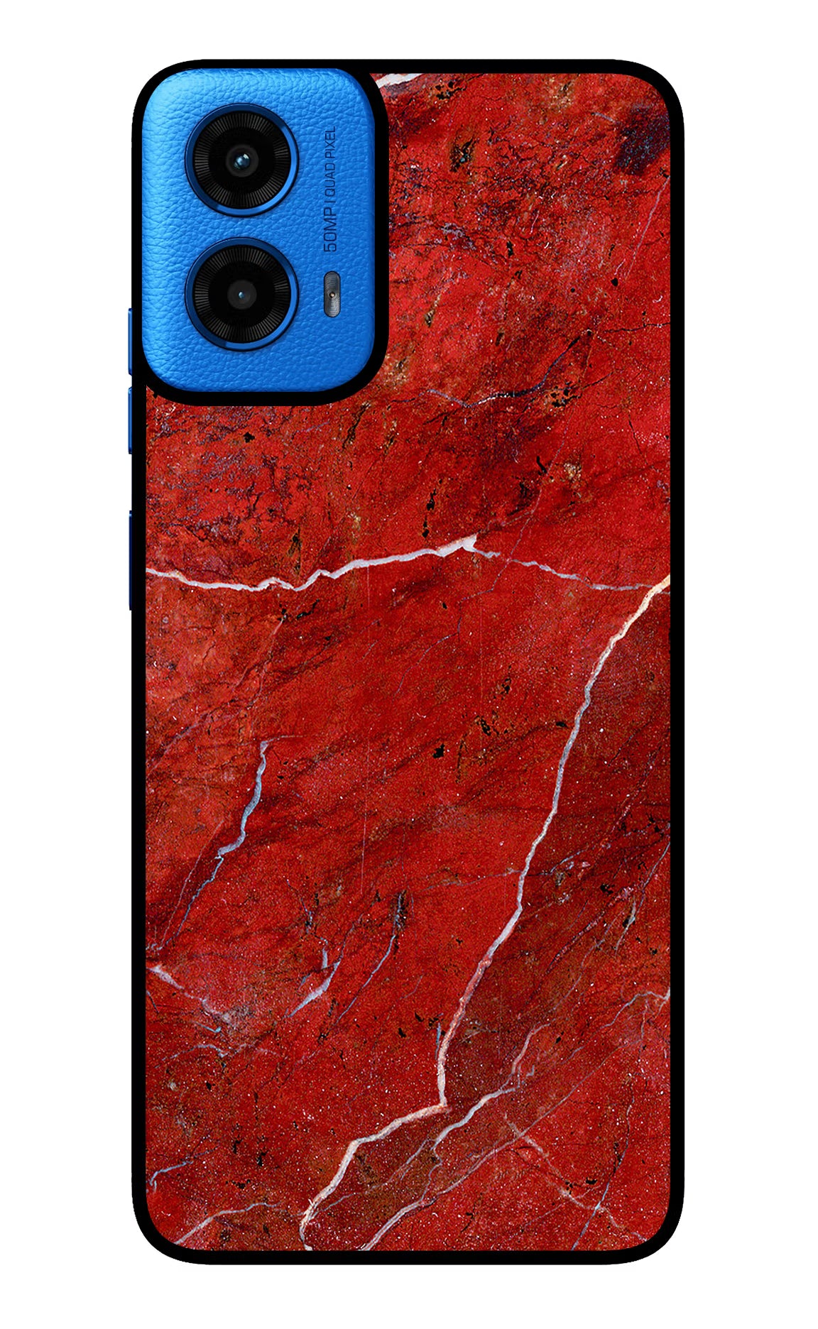 Red Marble Design Moto G45 Glass Case