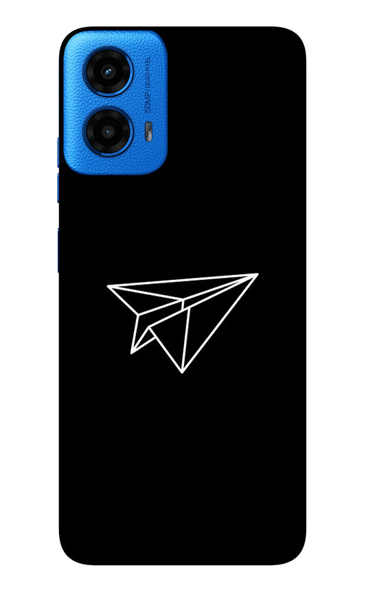 Paper Plane White Moto G45 Glass Case